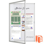 36x24 Inch Lockable Magnetic Whiteboard & Enclosed Bulletin Board