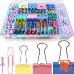 Assorted Office Clips & Push Pins Set