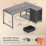 43.3" Reversible L-Shaped Corner Desk