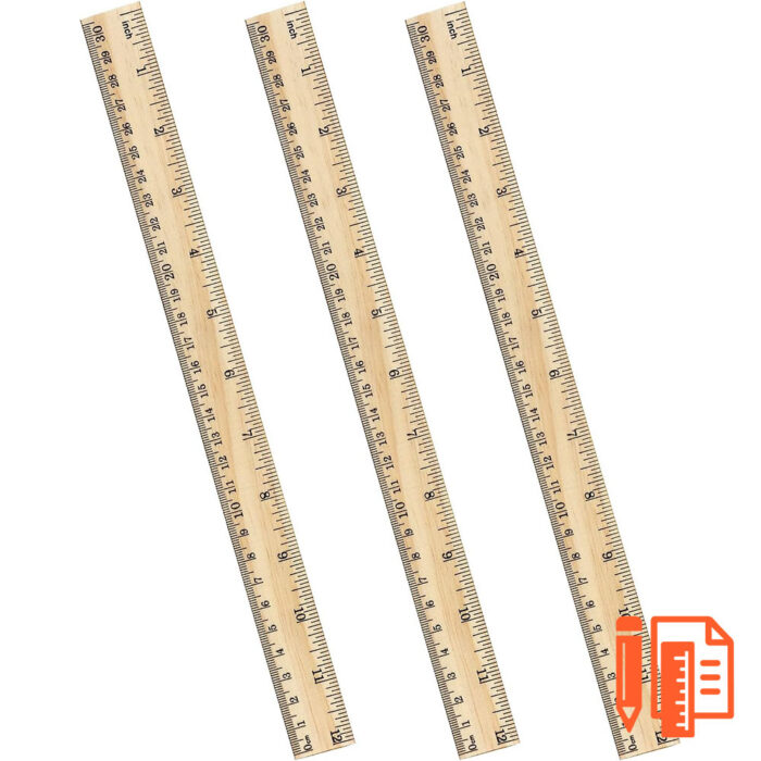 12-Inch Wooden Ruler Set – Officecrafted
